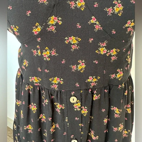 Band of gypsies floral black maxi midi dress SZ M - Picture 3 of 9